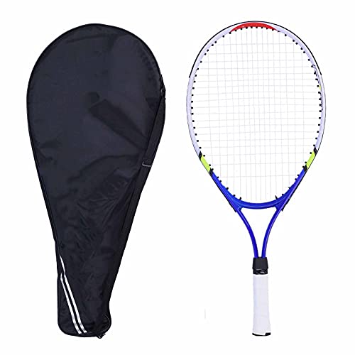 Rahmen Kids Tennisschläger mit Bequemer PU -Handle -Tennis -Schlägerfeindabilität und Drahtschutzabdeckung für das Training (Blue) von Alomejor