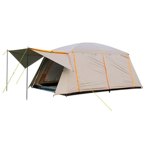 Rucksackzelt für 4–6 Personen mit Glasfaserstangen für Outdoor-Zelte, Ideal für Outdoor-Camping, Wandern, Angeln (M) von Alomejor