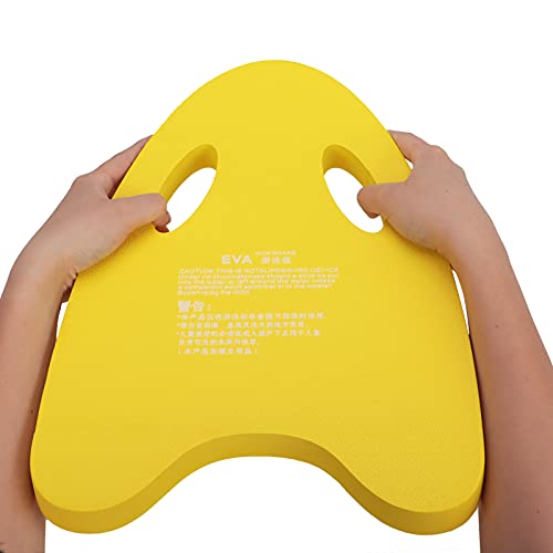 Schwimm-Kickboard, A-Form Schwimm-Kickboard mit 2 Grifflöchern Leichte Eva-Schwimmplatte für Erwachsene Kinder Anfänger Pooltraining Beginn(Gelb) von Alomejor