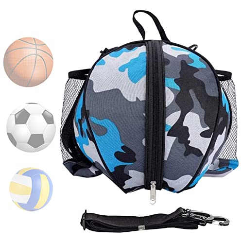 Basketball Tasche, Wasserdichte Umhängetasche, Runde Tasche für Ball, Fußball Ball Volleyball Tragetasche Reisetasche, Tragbar, Groß, Trainingstasche, Outdoor Sport Zubehör, Männer und Frauen (Blau) von Aloskart