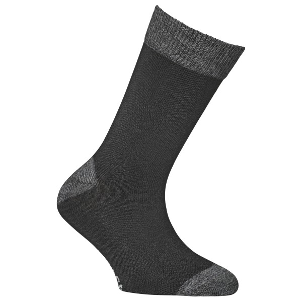 Alpacasocks&Co - Kid's Merino - Merinosocken Gr 23-26 - Crew grau/schwarz von Alpacasocks&Co