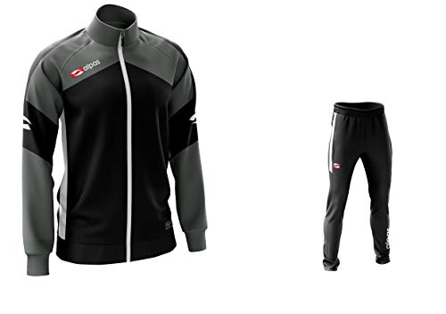 Alpas Trainingsanzug in 5 Farben lieferbar- Kinder/Erwachsene Größen lieferbar - Modell Dynamic, Größe: XXXL, Farbe: schwarz/grau/w von Alpas