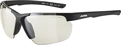 ALPINA DEFEY HR - Verspiegelte und Bruchsichere Sport- & Fahrradbrille Mit 100% UV-Schutz Für Erwachsene, black matt, One Size von ALPINA