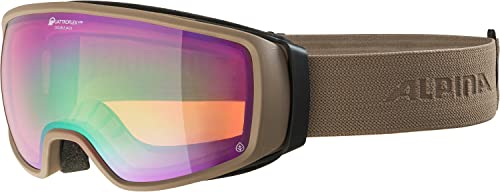 ALPINA DOUBLE JACK PLNT Q-LITE - Verspiegelte, Kontrastverstärkende OTG Skibrille Mit 100% UV-Schutz Für Erwachsene, sand matt, One Size von ALPINA