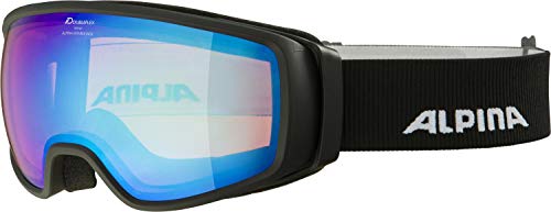 ALPINA DOUBLE JACK Q-LITE - Verspiegelte, Kontrastverstärkende OTG Skibrille Mit 100% UV-Schutz Für Erwachsene, black, One Size von ALPINA