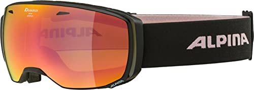ALPINA ESTETICA Q-LITE - Verspiegelte, Kontrastverstärkende OTG Skibrille Mit 100% UV-Schutz Für Erwachsene, black-rose, One Size von ALPINA