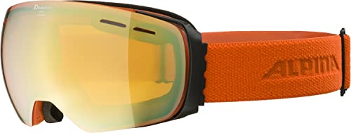 ALPINA GRANBY Q-LITE - Verspiegelte, Kontrastverstärkende Skibrille Mit 100% UV-Schutz Für Erwachsene, black-pumpkin matt, One Size von ALPINA