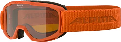 ALPINA PINEY - Beschlagfreie, Extrem Robuste & Bruchsichere Skibrille Mit 100% UV-Schutz Für Kinder, pumpkin matt, One Size von ALPINA