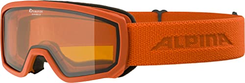 ALPINA SCARABEO JR. - Beschlagfreie, Extrem Robuste & Bruchsichere OTG Skibrille Mit 100% UV-Schutz Für Kinder, pumpkin matt, One Size von ALPINA