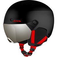 ALPINA Zupo Visor Q-Lite Skihelm Kinder 64 - black-red matt 54-58 cm von Alpina