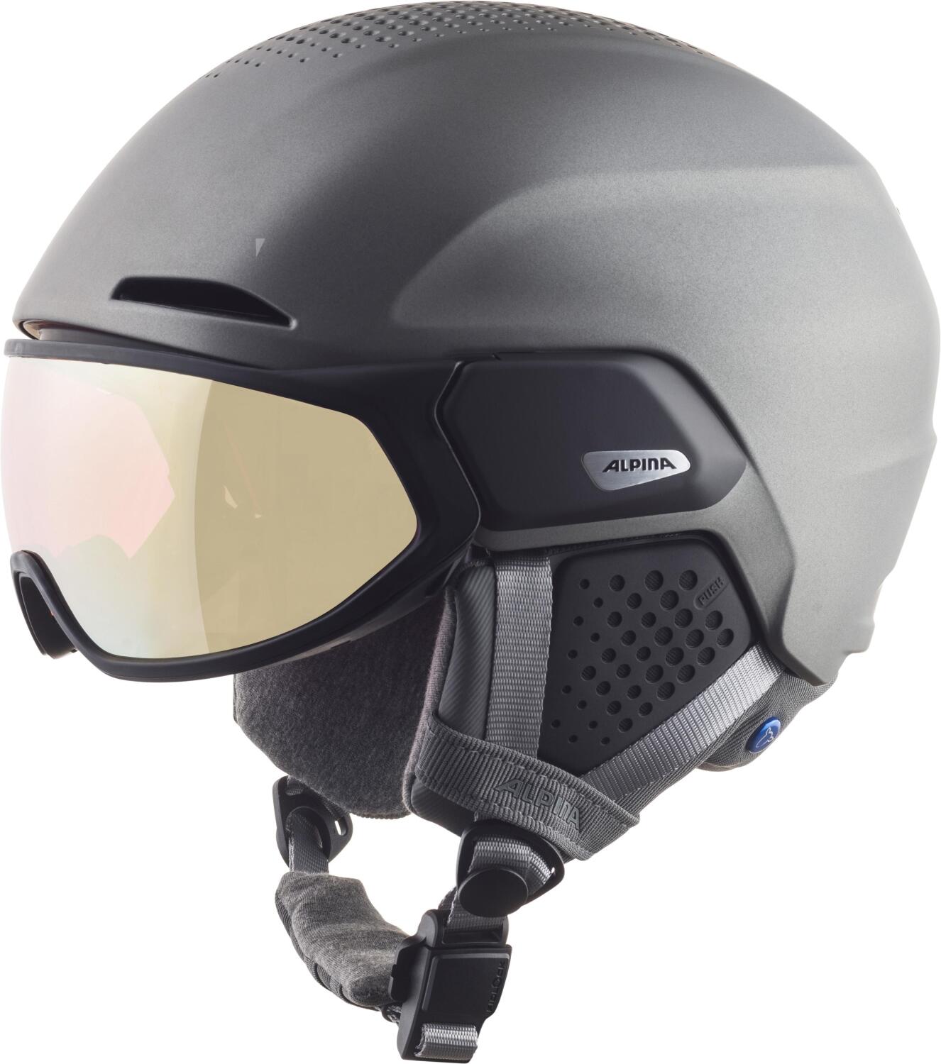 Alpina Alto QV Visier Skihelm (59-63 cm, 31 gunmetal matt (S2-3)) von Alpina