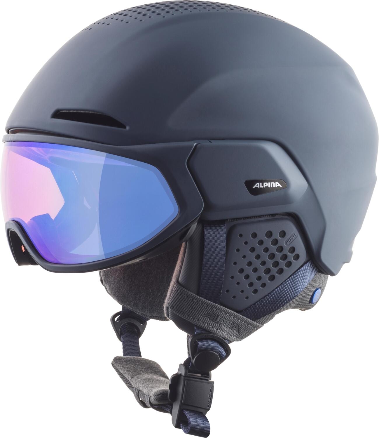 Alpina Alto QV Visier Skihelm (59-63 cm, 80 ink matt (S2-3)) von Alpina