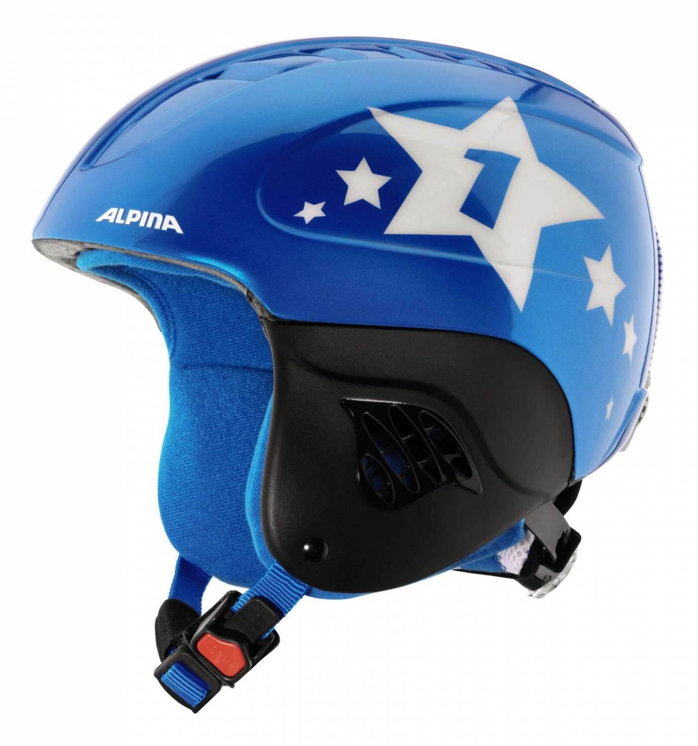 Alpina Carat Kinder Skihelm (48-52 cm, 80 blue star) von Alpina