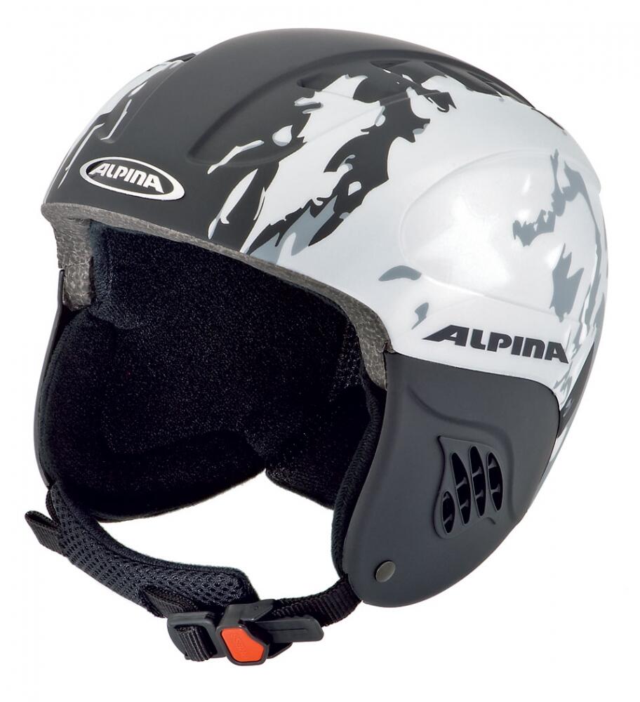 Alpina Carat L.E. Kinderskihelm (48-52 cm, 31 schwarz/silber matt) von Alpina