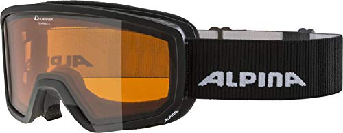 ALPINA SCARABEO S - Beschlagfreie, Extrem Robuste & Bruchsichere OTG Skibrille Mit 100% UV-Schutz Für Erwachsene, black, One Size von ALPINA