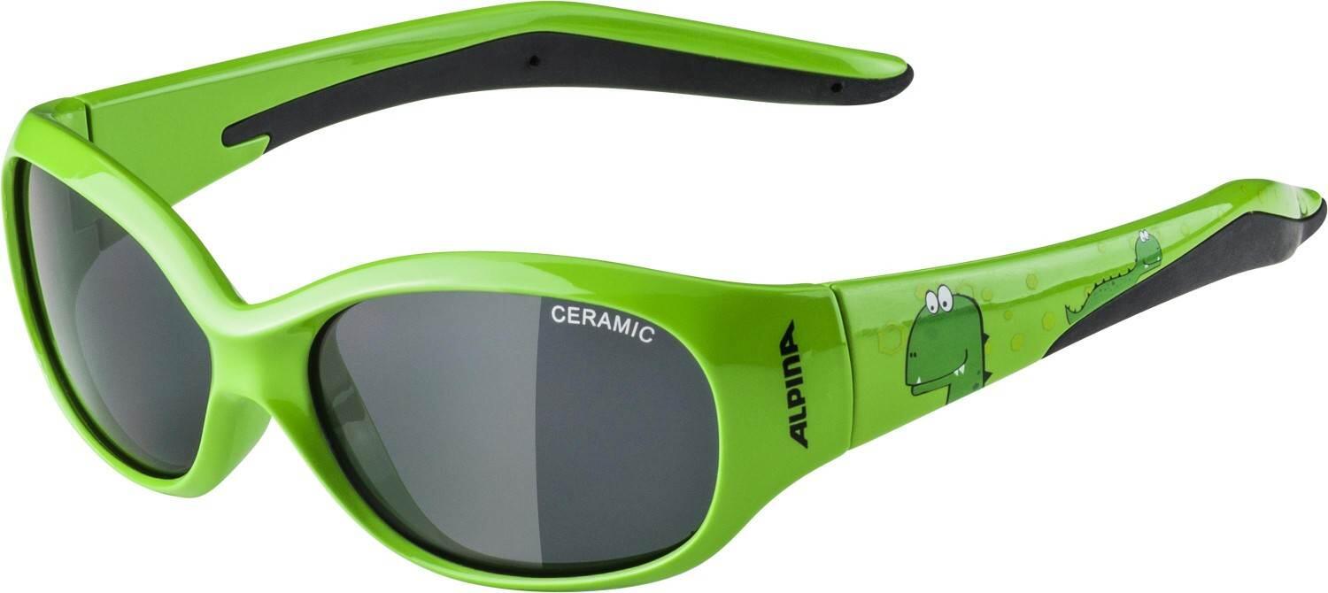 Alpina Flexxy Kids Sonnenbrille (475 green/dino, Ceramic, Scheibe: black (S3)) von Alpina