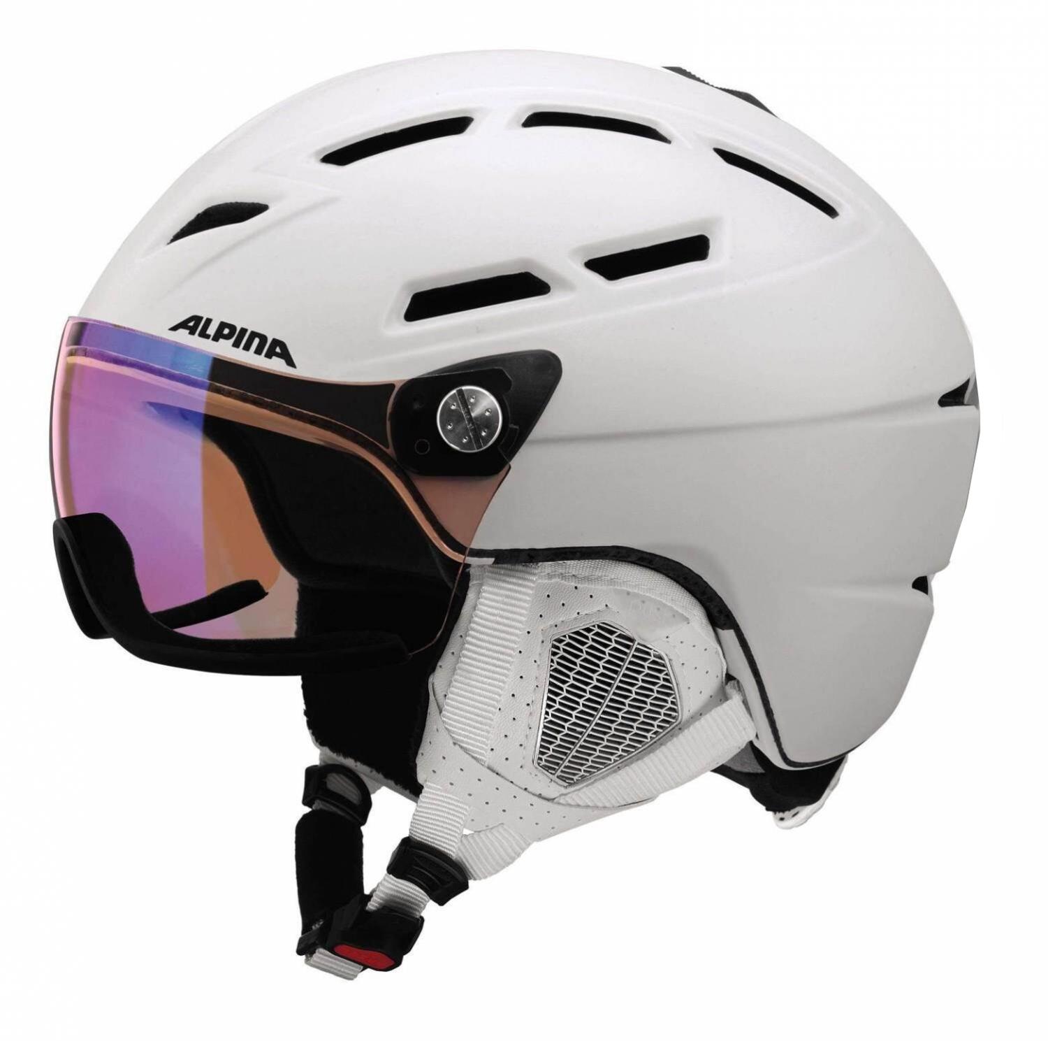 Alpina Griva Visor Varioflex HM Damen Skihelm (52-56 cm, 10 white matt) von Alpina