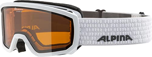 ALPINA SCARABEO JR. - Beschlagfreie, Extrem Robuste & Bruchsichere OTG Skibrille Mit 100% UV-Schutz Für Kinder, white, One Size von ALPINA