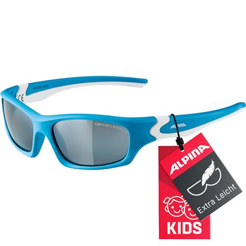 ALPINA FLEXXY TEEN - Verspiegelte und Bruchsichere Sonnenbrille Mit 100% UV-Schutz Für Kinder, cyan-white matt, One Size ALPINA FLEXXY TEEN - Verspiegelte und Bruchsichere Sonnenbrille Mit 100% UV-Schutz Für Kinder, cyan-white matt, One Size von ALPINA
