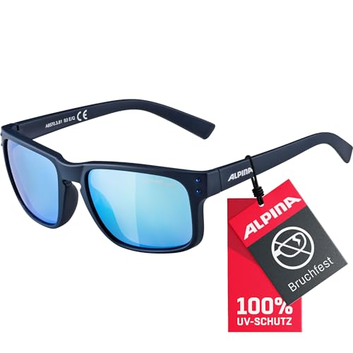 ALPINA KOSMIC - Verspiegelte und Bruchsichere Sonnenbrille Mit 100% UV-Schutz Für Erwachsene, nightblue matt, One Size von ALPINA