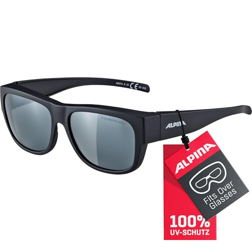 ALPINA OVERVIEW II Q - Verspiegelte und Bruchsichere OTG Sonnenbrille Mit 100% UV-Schutz Für Erwachsene, black matt, One Size von ALPINA