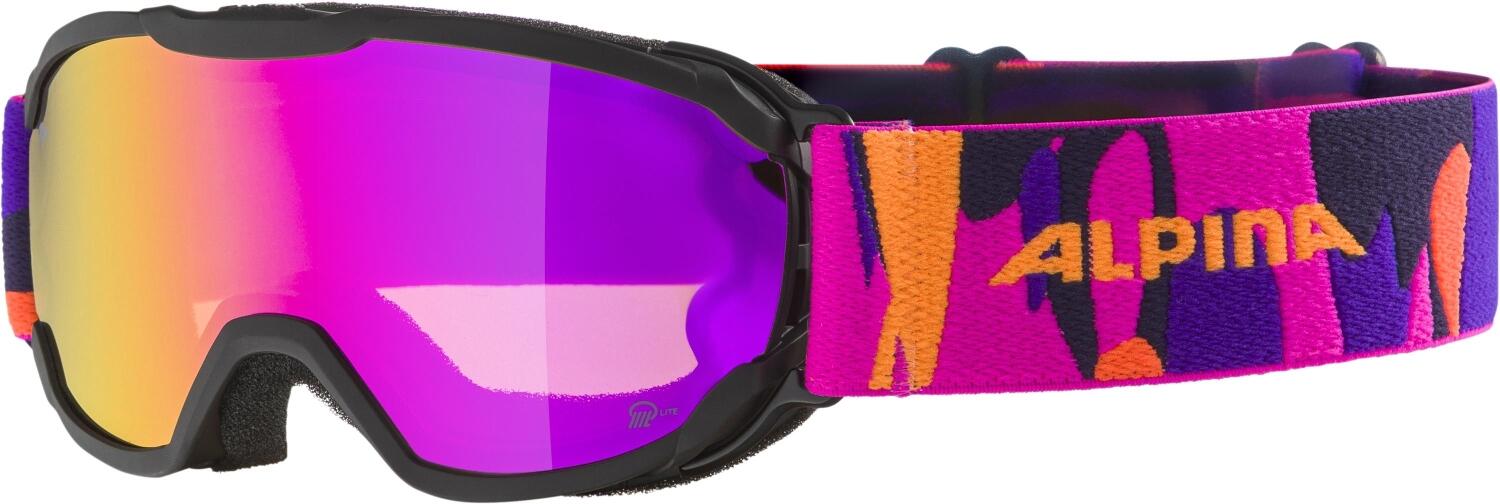 Alpina Pheos Junior Mirror Skibrille (834 black/pink matt, Scheibe: Q-Lite pink (S2)) von Alpina