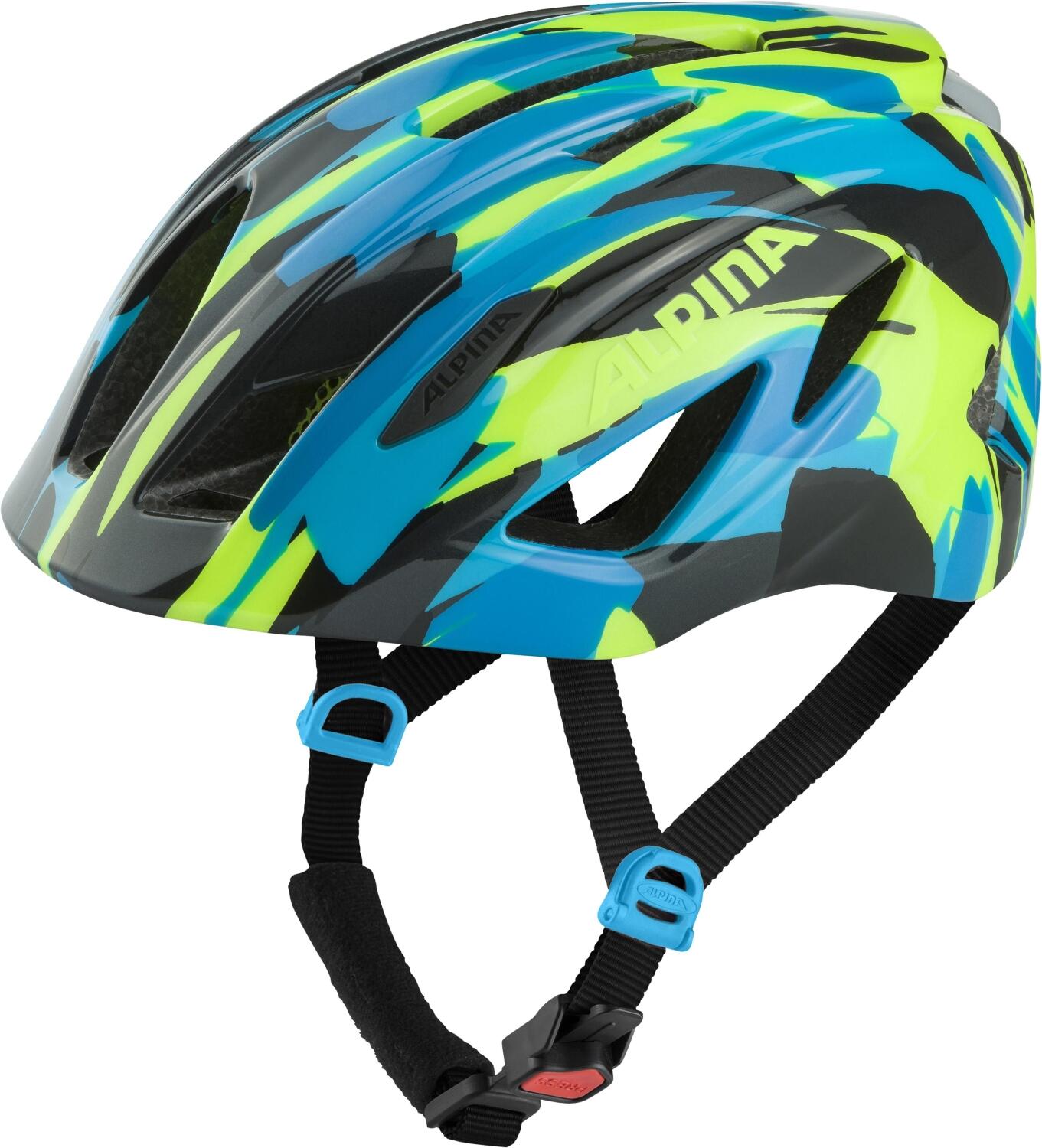 Alpina Pico Flash Kinder Fahrradhelm (50-55 cm, 42 neon blue/green gloss) von Alpina