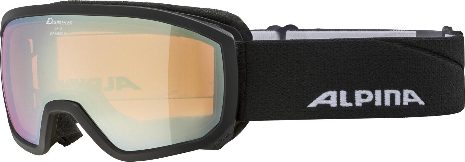 Alpina Scarabeo Junior Brillentäger Skibrille HM (835 black matt, Scheibe: Quattroflex Lite gold (S2)) von Alpina