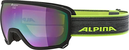 ALPINA SCARABEO Q-LITE - Verspiegelte, Kontrastverstärkende OTG Skibrille Mit 100% UV-Schutz Für Erwachsene, black matt, One Size von ALPINA