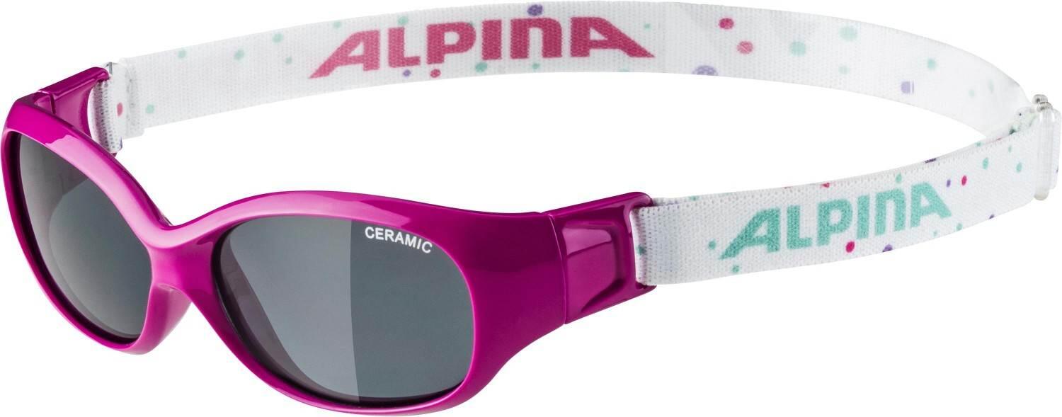 Alpina Sports Flexxy Kids Sonnenbrille (457 pink/dots, Ceramic, Scheibe: black (S3)) von Alpina