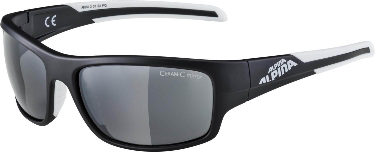 Alpina Testido Sportbrille (331 black matt/white, Ceramic mirror, Scheibe: black mirror (S3)) von Alpina