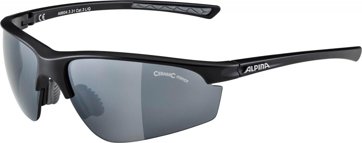 Alpina Tri-Effect 2.0 Sportbrille (331 black matt, Scheibe: Ceramic mirror, black mirror/clear/orange mirror (S3-0-2)) von Alpina