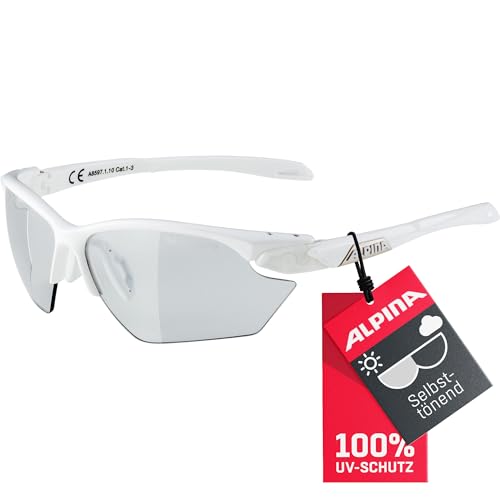 ALPINA TWIST FIVE S HR V - Selbsttönende, Bruchfeste & Beschlagfreie Sport- & Fahrradbrille Mit 100% UV-Schutz Für Erwachsene, white gloss, One Size ALPINA TWIST FIVE S HR V - Selbsttönende, Bruchfeste & Beschlagfreie Sport- & Fahrradbrille Mit 100% UV-Schutz Für Erwachsene, white gloss, One Size von ALPINA