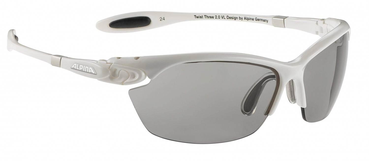 Alpina Twist Three 2.0 Varioflex Sportbrille (110 white, Scheibe: Varioflex black) von Alpina