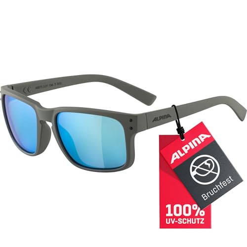 ALPINA KOSMIC - Verspiegelte und Bruchsichere Sonnenbrille Mit 100% UV-Schutz Für Erwachsene, moon-grey matt, One Size von ALPINA