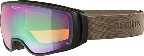 ALPINA DOUBLE JACK PLNT Q-LITE - Verspiegelte, Kontrastverstärkende OTG Skibrille Mit 100% UV-Schutz Für Erwachsene, black-sand matt, One Size von ALPINA