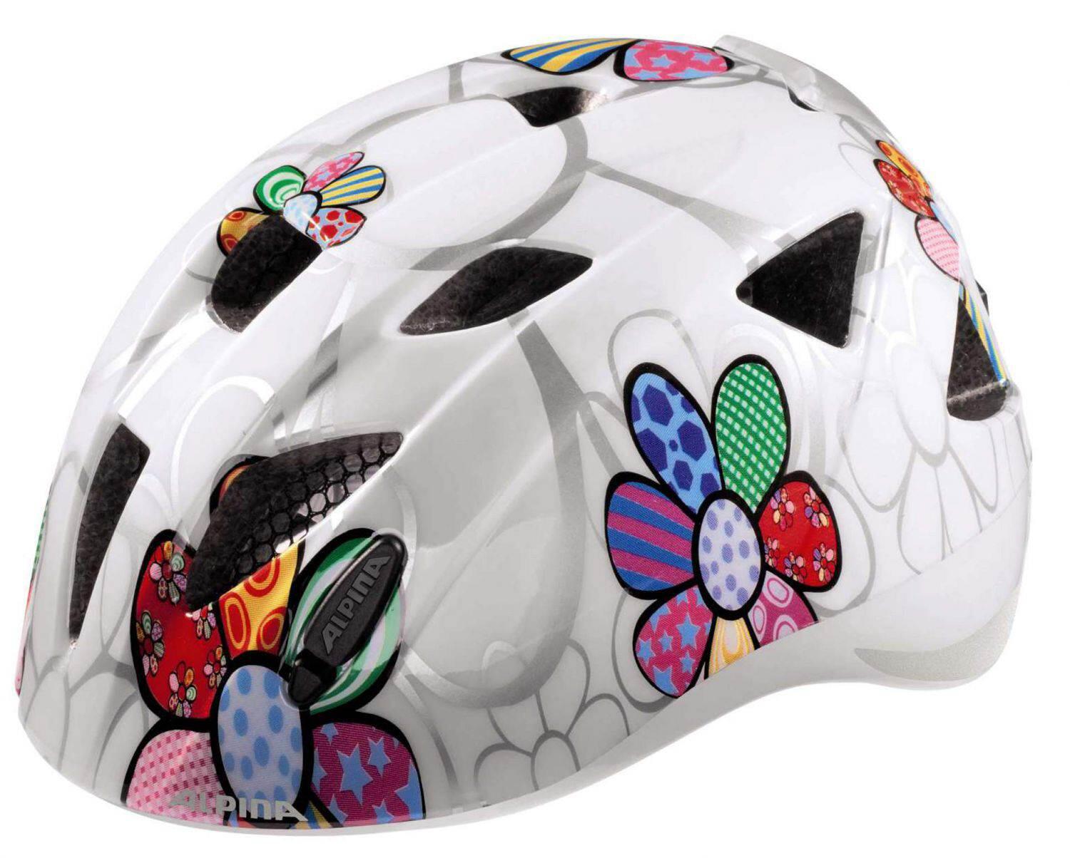 Alpina Ximo Flash Kinderfahrradhelm (45-49 cm, 10 white flower) von Alpina