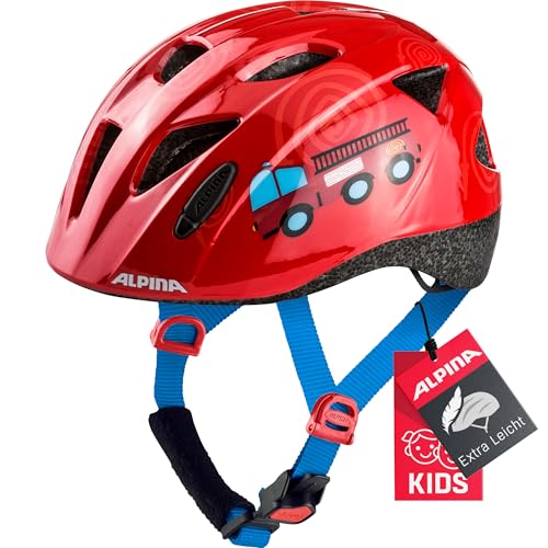 ALPINA XIMO - Leichter, Sicherer & Bruchfester Fahrradhelm Mit Optionalen LED-Licht Für Kinder, firefighter gloss, 45-49 cm von ALPINA