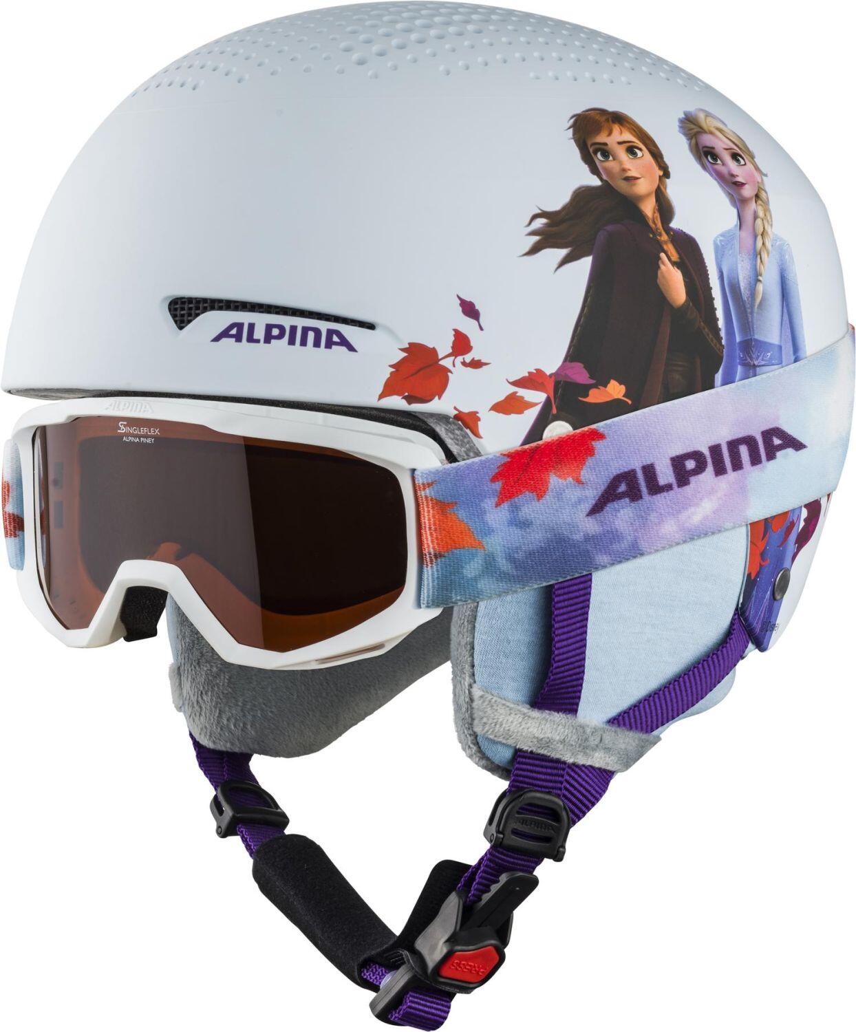 Alpina Zupo Disney Set Skihelm inklusive Skibrille (48-52 cm, 81 Frozen II inkl. Piney white) von Alpina