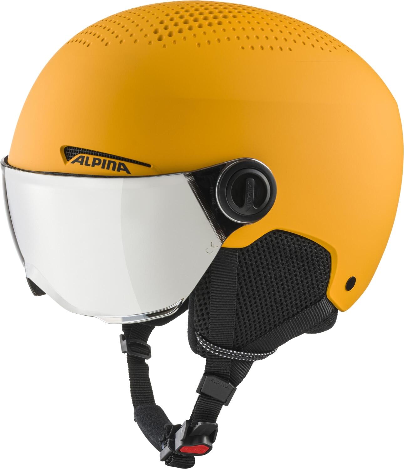 Alpina Zupo Visor Kinderskihelm (48-52 cm, 45 burned/yellow matt) von Alpina