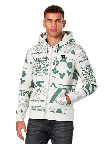 Alpinestars Determinant Hoodie Kapuzenpullover für Herren Fleece Sweatshirt mit Kapuze Weiß L von Alpinestars