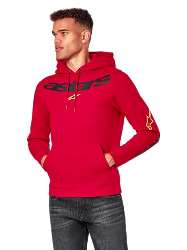 Alpinestars Elliptic Hoodie Kapuzenpullover für Herren Fleece Sweatshirt mit Kapuze Rot XL von Alpinestars