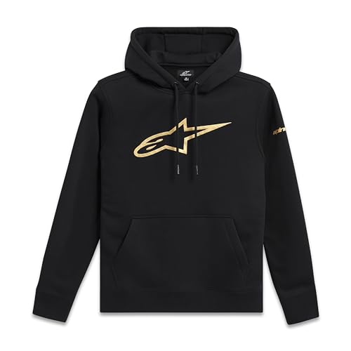 Alpinestars Gilded Hoodie Kapuzenpullover für Herren Fleece Sweatshirt mit Kapuze Schwarz/Gold L von Alpinestars