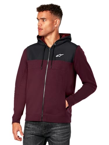 Alpinestars Reckoning Hoodie Kapuzenpullover für Herren Fleece Sweatshirt mit Kapuze Bordeaux/Schwarz L von Alpinestars