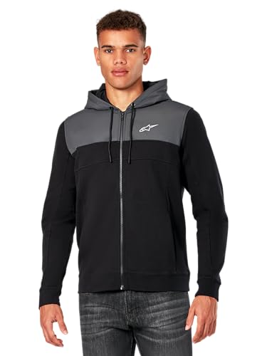 Alpinestars Reckoning Hoodie Kapuzenpullover für Herren Fleece Sweatshirt mit Kapuze Schwarz/Metallgrau XL von Alpinestars