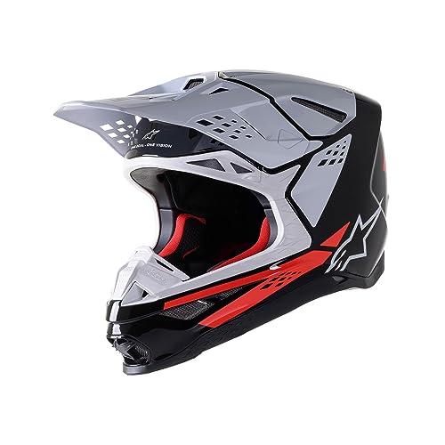 Helmet Alpinestars Supertech S-M8 Factory Black/White/Fluo Red Glossy S von Alpinestars