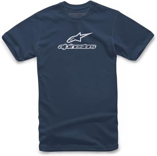 Alpinestars Unisex Wordmark Combo Tee Sweatshirt, Navy/White, Medium von Alpinestars