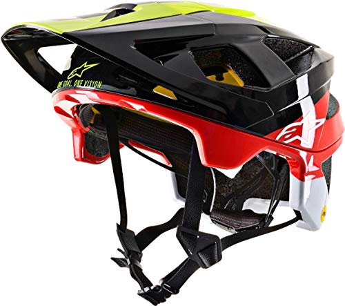 Alpinestars Vector Tech MIPS Helm – Pilot Schwarz Gelb Fluo Red Gloss, weiß, M von Alpinestars