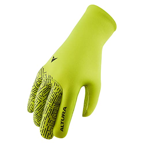 Altura Unisex Thermostretch Winddicht Neopren Thermo-Fahrradhandschuh – Limettengrün – X-Small von Altura