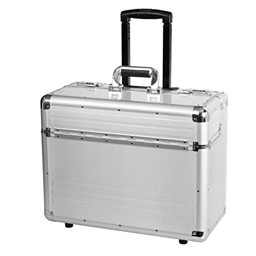 ALUMAXX 45122 Pilotenkoffer OMEGA, Koffer aus Aluminium, Alukoffer mit Rollen, Trolleykoffer, Fach für 17" Notebooks, Rollkoffer mit Teleskopgriff, Silber, 48 x 38,5 x 23 cm ALUMAXX 45122 Pilotenkoffer OMEGA, Koffer aus Aluminium, Alukoffer mit Rollen, Trolleykoffer, Fach für 17" Notebooks, Rollkoffer mit Teleskopgriff, Silber, 48 x 38,5 x 23 cm von Alumaxx